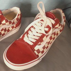 Vans Primary Check Old Skool (Racing Red/White)